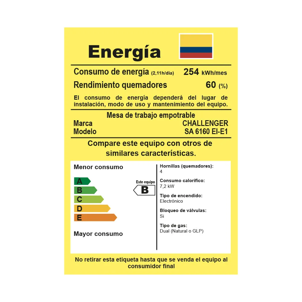 Cocina de empotrar CHALLENGER 60 cm 4 Pt Gas - SA 6160 EI - Image 10
