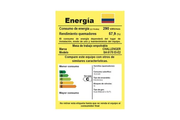 Cocina de Empotrar CHALLENGER 70 cm 5 Pt Gas - SA 6170 EI - Image 10